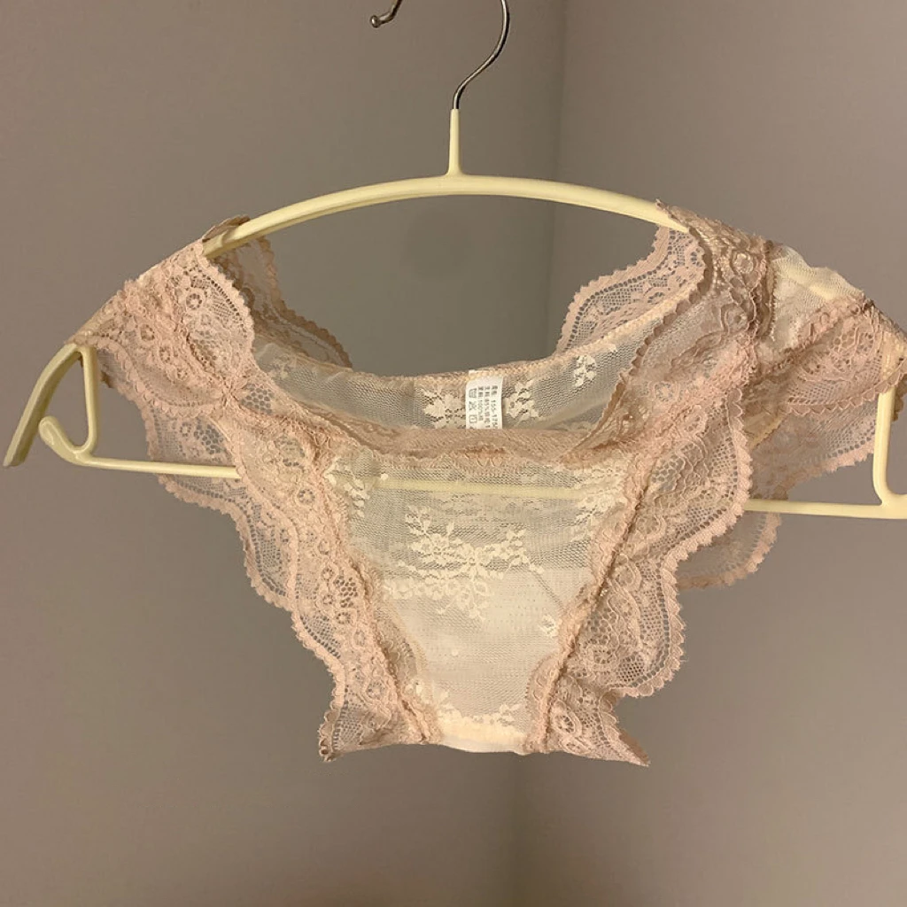 French Japanese sexy lace underwear for women, transparent, sweet and pure, low-waisted underwear for girls, women's briefs