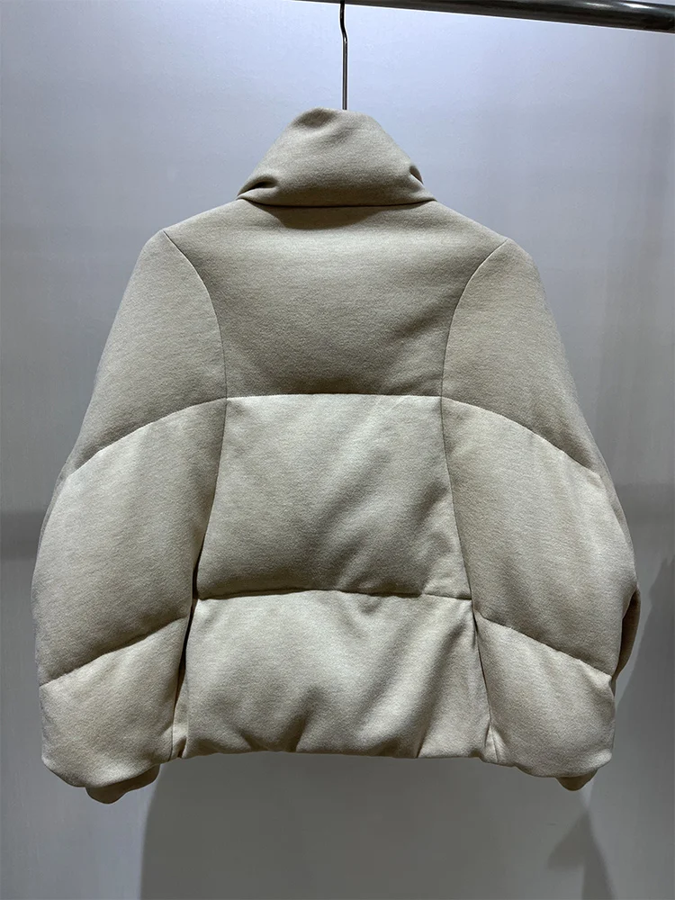 Mulheres inverno cashmere lã jaquetas lã natural ganso para baixo jaqueta grossa parkas feminino outwear puffer jaquetas