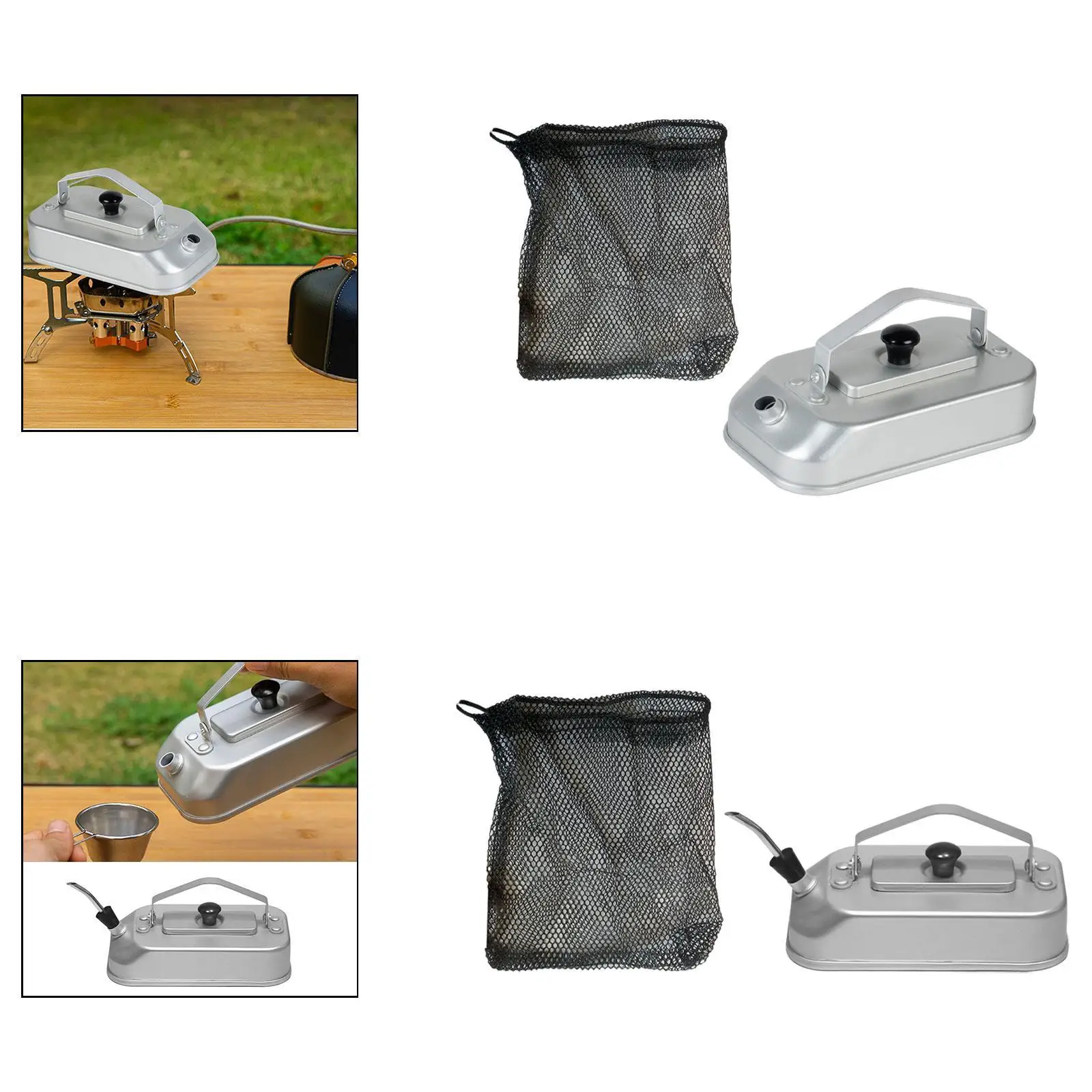 

Camping Water Kettle Stovetop Teapot with Handle Short Spout Boiling Water