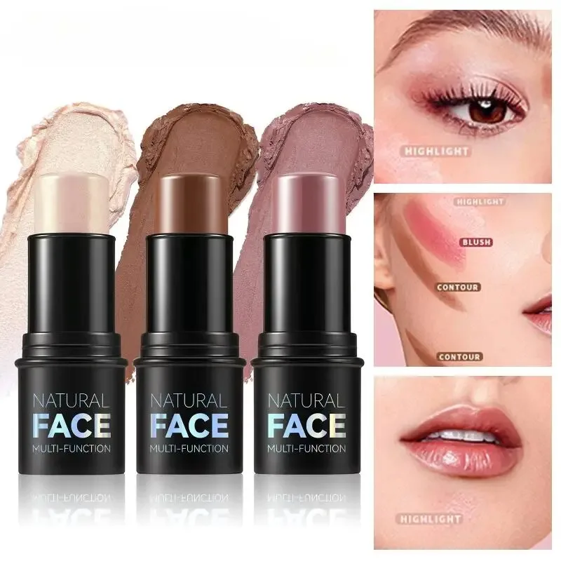 Face Brown Bronzer Contour Stick Face Foundation Makeup Pen Lasting Smooth Contour Shadow Blusher Highlight Concealer Cosmetics