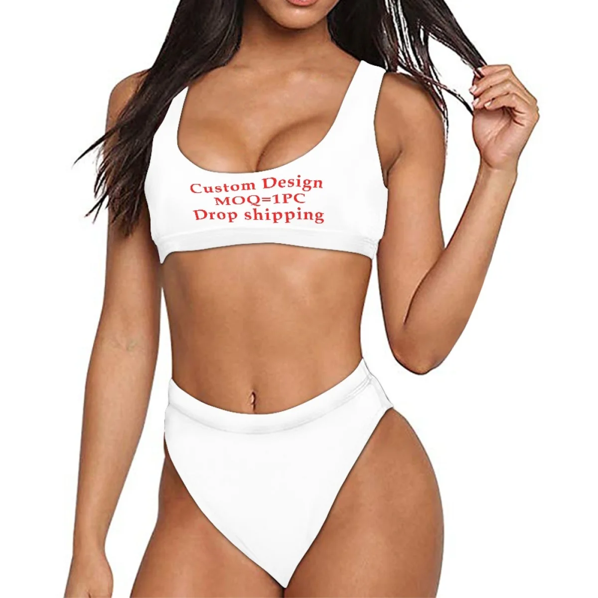 

Print On Demand Custom Images Picture DIY Dropshipping Sexy Bikini Set Swimsuit Women Pool Swimwear 2pcs Breathable