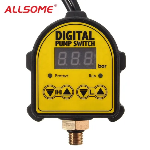 ALLSOME-controlador de presión Digital automático, interruptor de encendido y apagado de 220V para bomba de Gas de agua y aceite HT2024