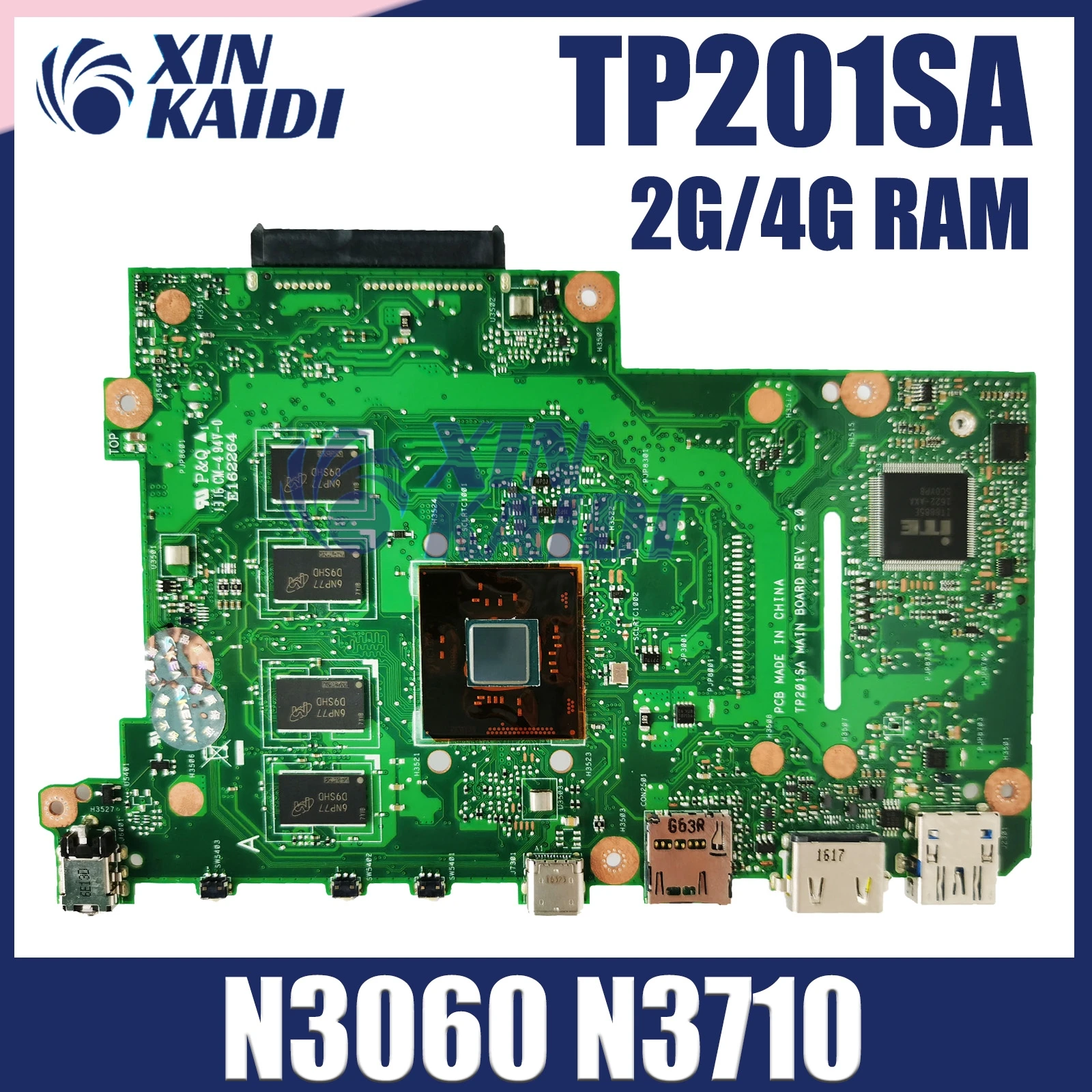 

TP201SA MAINboard For ASUS Transformer Book Flip TP201S TP201 Laptop Motherboard With N3060 N3710 CPU 4GB-RAM OK 100% Test