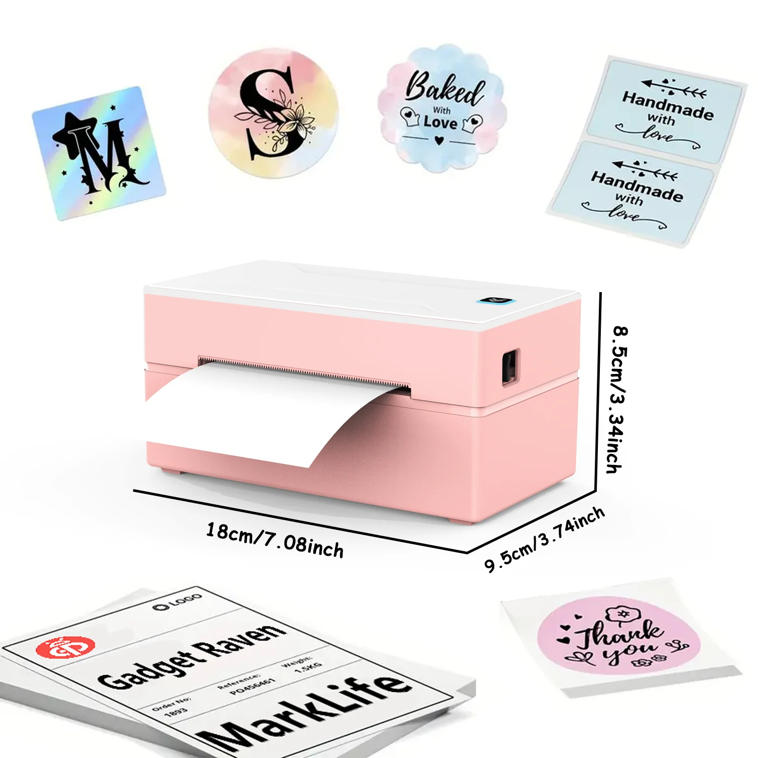 

Marklife Thermal Label Printer Bluetooth-compatible Shipping Label Printer 4X6inch Compatible with iPhone Android Window D200