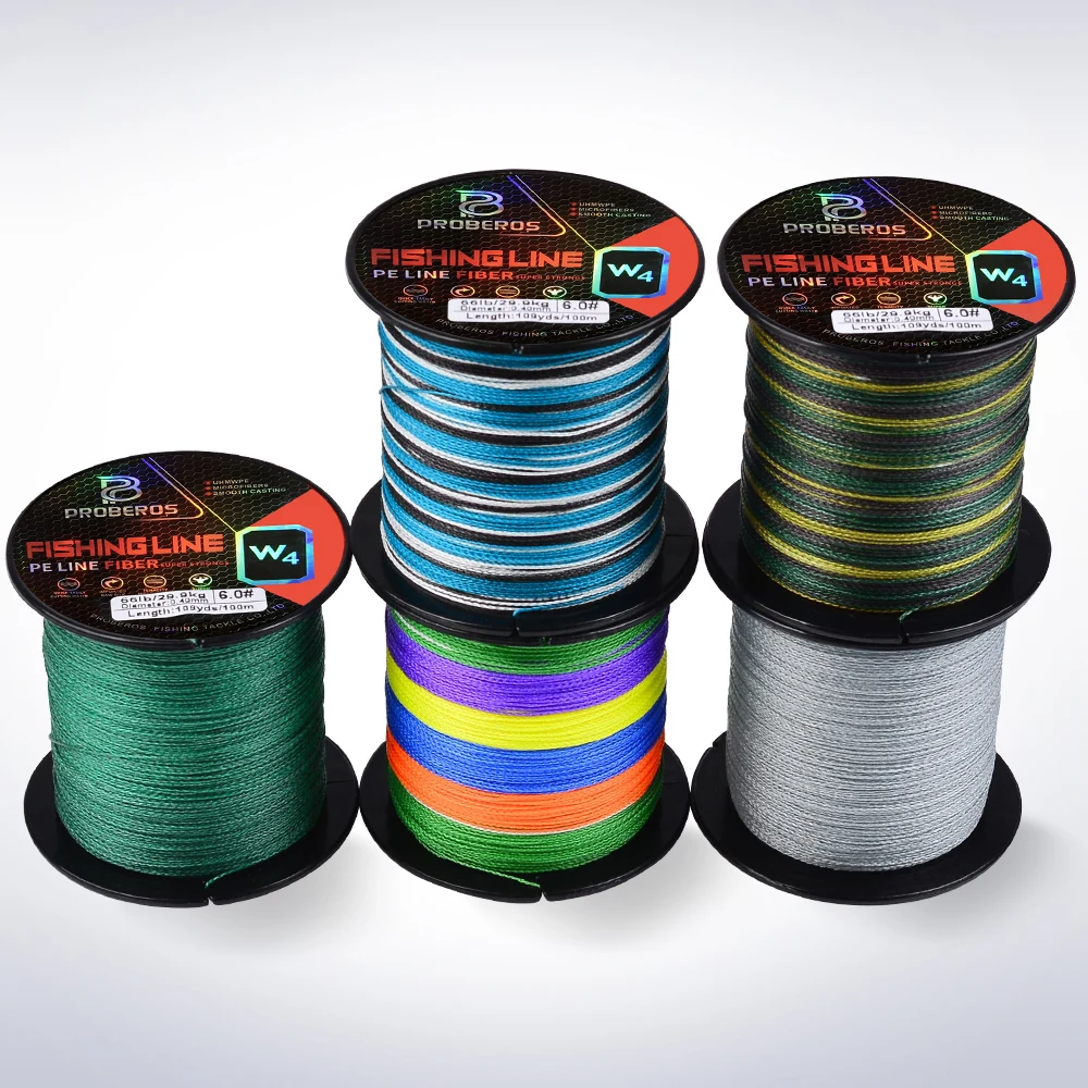 Angelschnur mit 4 Zöpfen, 109 YDS, bunte Webschnur, 18 lb-66 lb, glatte, kabelgebundene PE-Schnur zum Barsch- und Hechtangeln – Detail 7