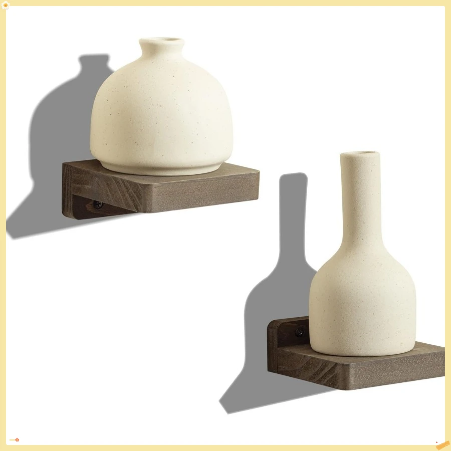 

Маленькая плавающая полка с точкой замерзания для настенного набора из 2 мини-настенных полков из натурального дерева 4 дюйма, декор для растений, монтаж на дисплеи