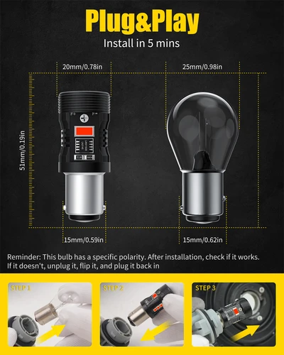 Imagen 2 del producto AILEO 2 uds 1157 P21/5W LED BAY15D luces rojas Canbus freno de parada LED para VW Passat B5 B6 Golf marcha atrás de respaldo diurno DRL