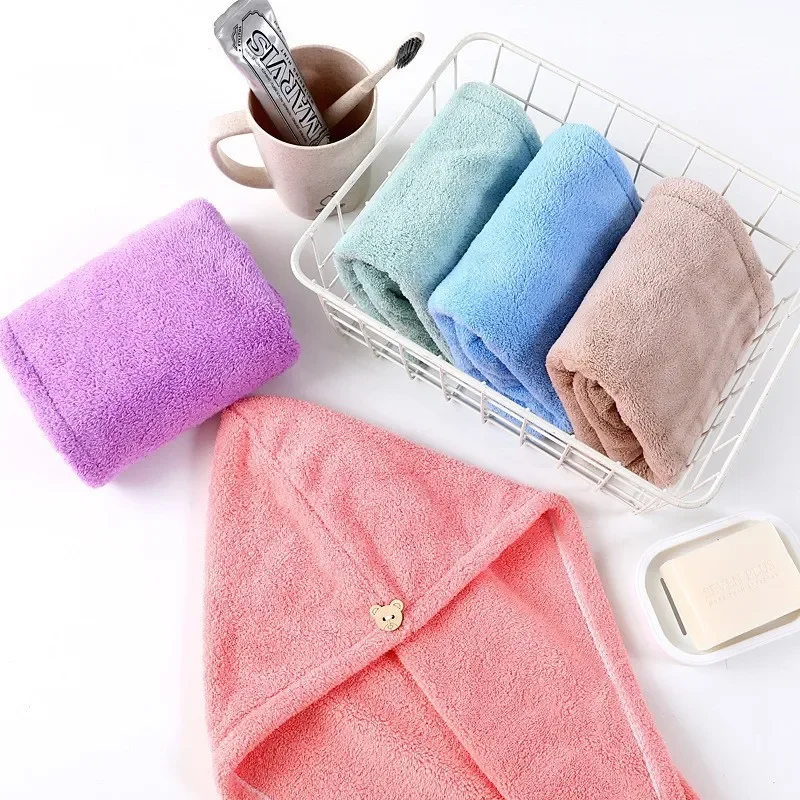 Women Hair Drying Hat Quick-dry Microfiber Hair Towel Cap Hat Bath Hat Solid Towel Cap Super Absorption Turban Hair Dry Cap