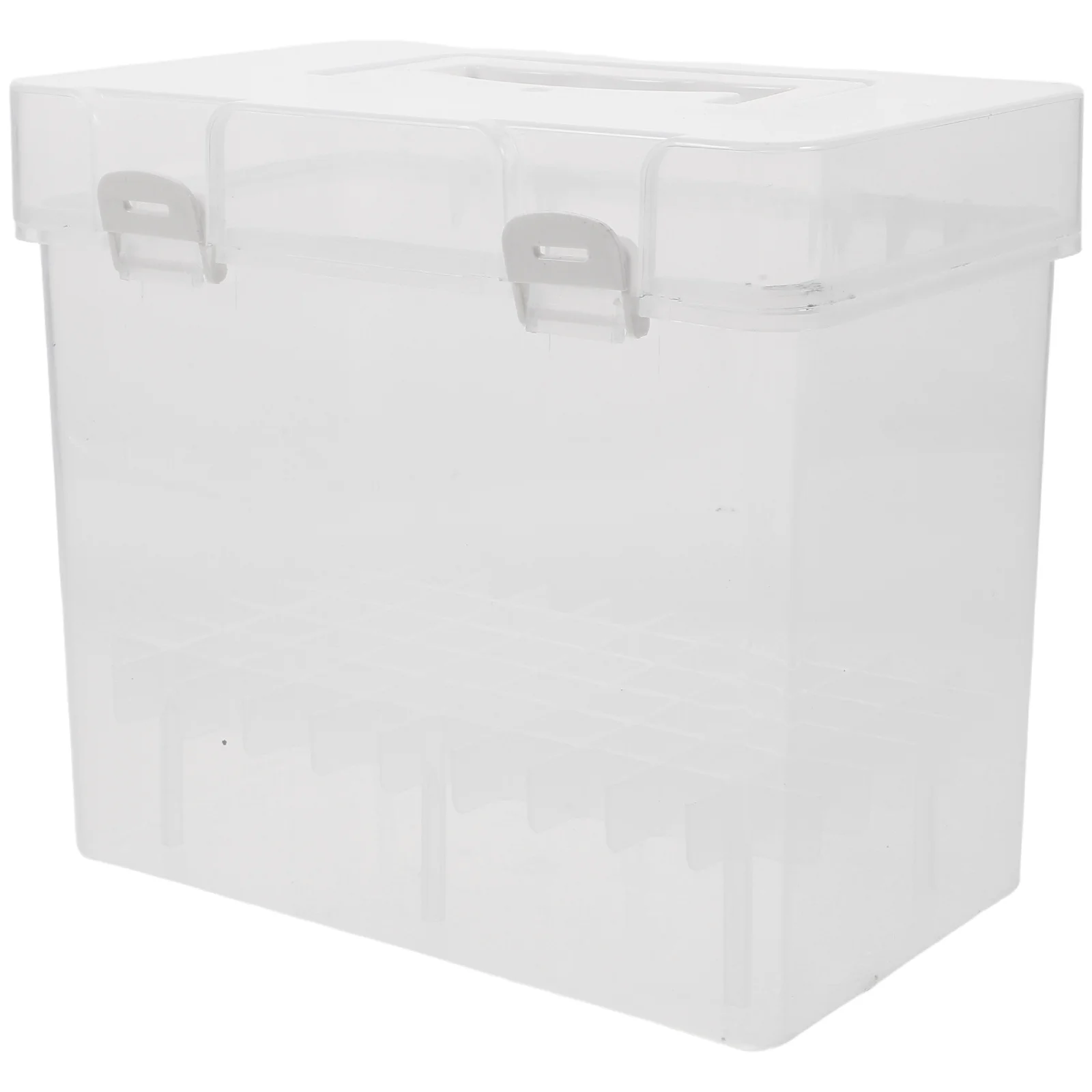 

Large Capacity Marker Storage Box Portable Transparent Pen Organizer Handheld Multi-Functional Stationery Container for Travel