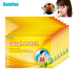 Sumifun-Chinese Tosse Relief Plaster para adultos e crianças, ervas quentes, médico, garganta, coceira, asma fria, 12pcs