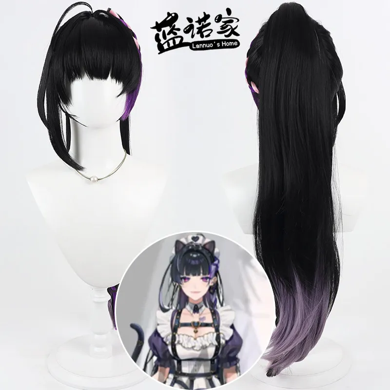 Virtual YouTube Vtuber Meloco Kyoran Cosplay Wig Halloween Carnival Party Props Synthetic Hair Heat Resistant Fiber + Wig Cap