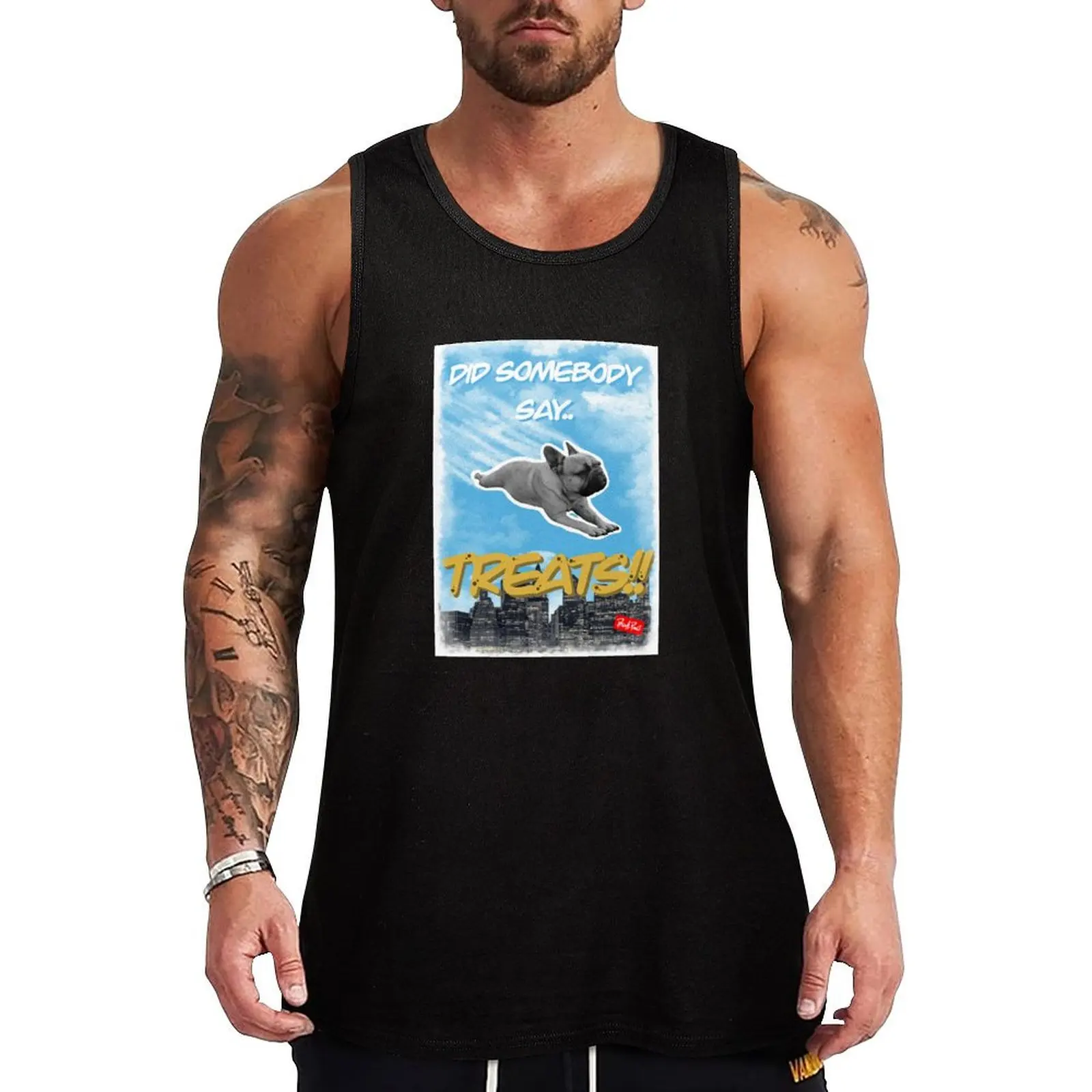

Did somebody say TREATS!! Flying frenchie Tank Top Moisture Wicking Tank Top Anti Sweat Workout Shirt