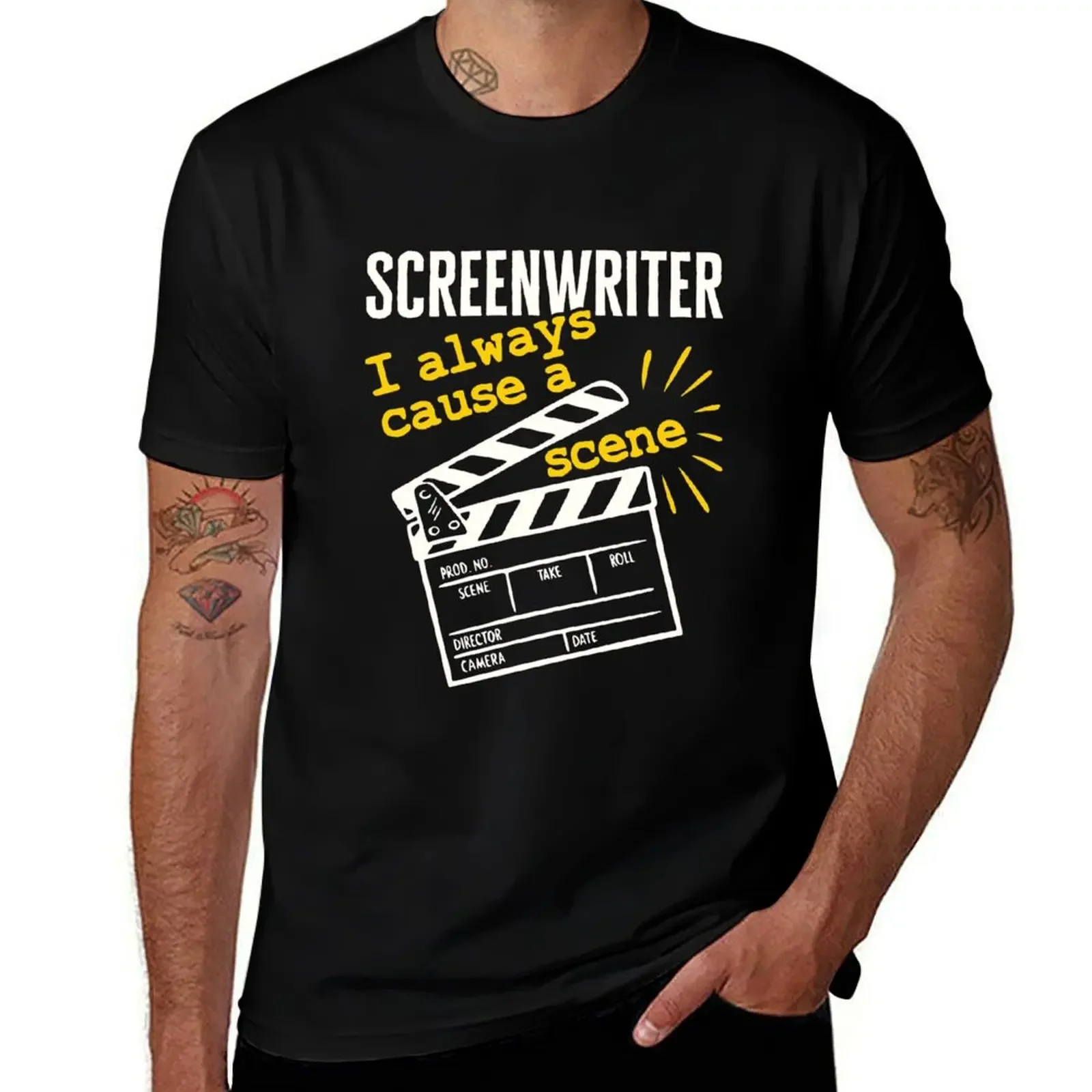 Funny Screenwriter I Always Cause a Scene T-Shirt sports fans Blouse summer tops mens graphic t-shirts