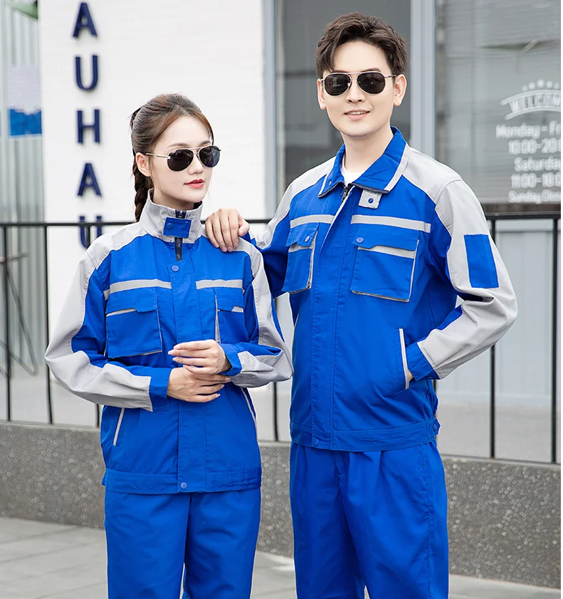 作業服セット男性用反射ストライプ安全作業服自動車修理工炭鉱労働者つなぎ服ワークショップスーツ4xl