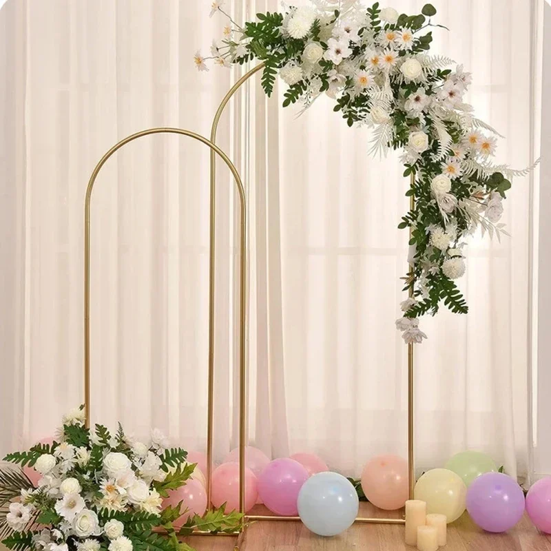 حامل قوس لديكور الحفلات الذهبية (1 قطعة) - 4FT/5FT/6FT/6.6FT/7.2FT، إطار بالون وحامل خلفي لحفلات الزفاف