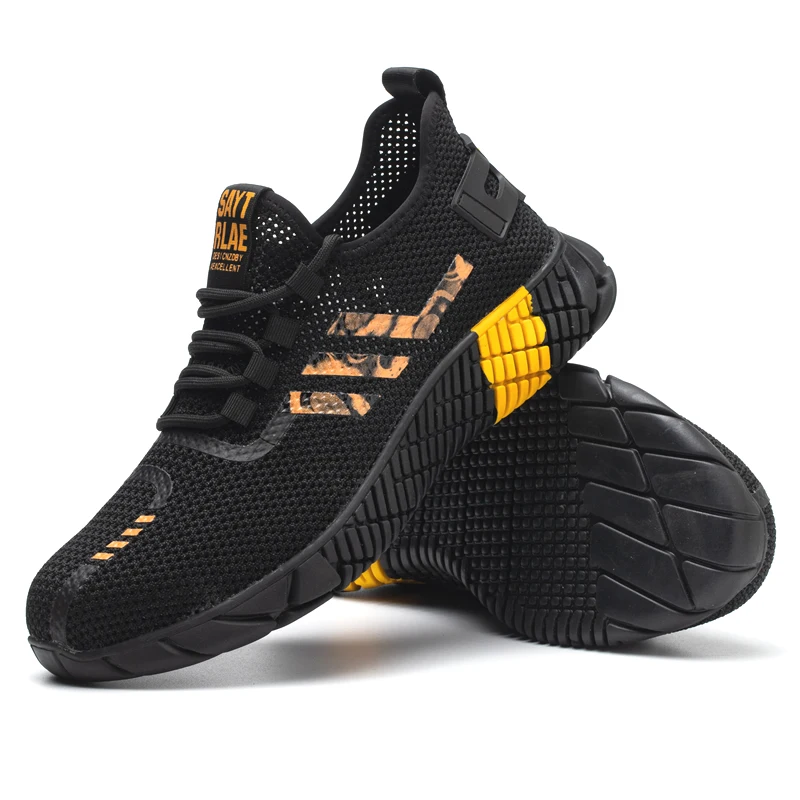 Work Sneakers Men Safety Shoes Construction Steel Toe Work Shoes Safety Boots Men Shoes Anti-puncture Working Summer kevlar