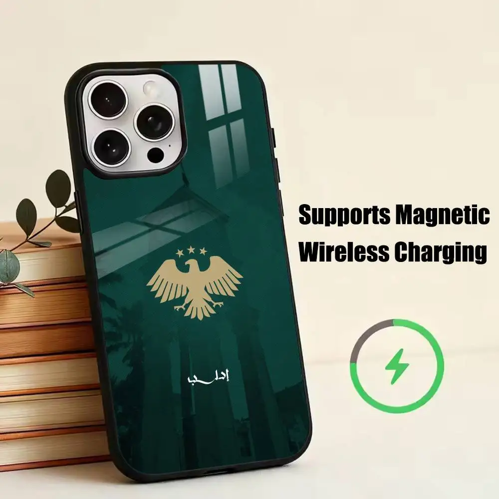 Syria Syrian Flag National Emblem  Phone Case For iPhone17,16,15,14,13,12Plus,Pro Compatible with magnetic wireless charging