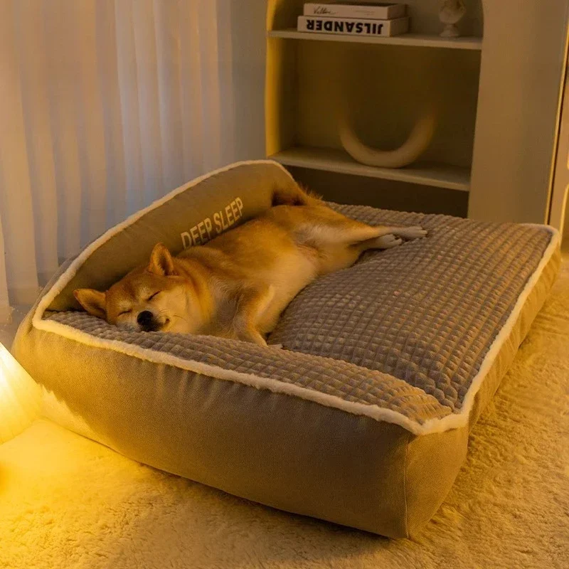

Autumn Winter Dog Cat House Warm Thick Shape Plush Cushion Pet Products Supplies House Accessories Washable Soft Dog Beds Mats