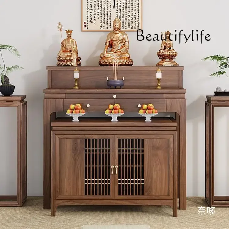 Offering table incense case Household Buddhist hall Offering table New Chinese retro Gongtai Buddhist niche