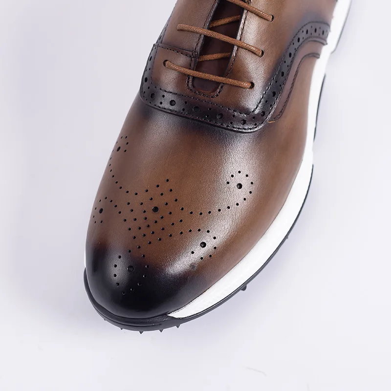 Mens Brogue Shoes Brown Color Carved Gentleman Genuine Leather Shoes Vintage Style Wedding Business Shoes Man Dress Shoes