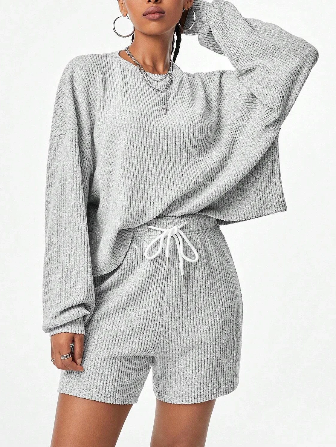 Damenmode Street Style Kleidung Hoodie und Sporthose Set trendiges Outfit für Frauen