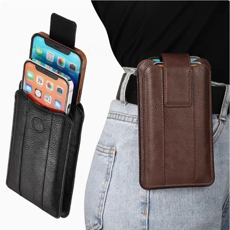 

Phone Pouch Leather Case For Oppo Reno 14 13 Pro 12 FS Adjustable Two Layers Wallet Waist Bag Reno12 Pro reno 11 9 8 10 Pro Plus