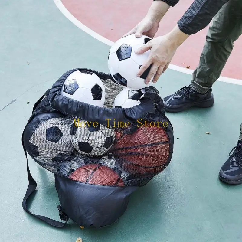 92ME Netzballtasche mit großer Kapazität, tragbare Basketball-Tragetasche für Outdoor-Übungen