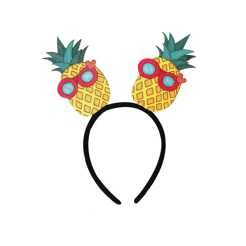 Diadema con motivos de piña, para fiestas hawaianas, con diseño de flamenco y palmeras, accesorio para fiestas, diadema para el pelo, tocado, tocado divertido, para hombre.