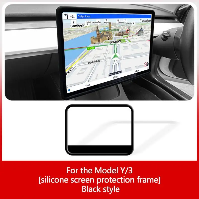 For Tesla Model 3/Y Central Control Screen Display Protector Frame For Tesla Navigation Silicone Protection Case Auto Interior