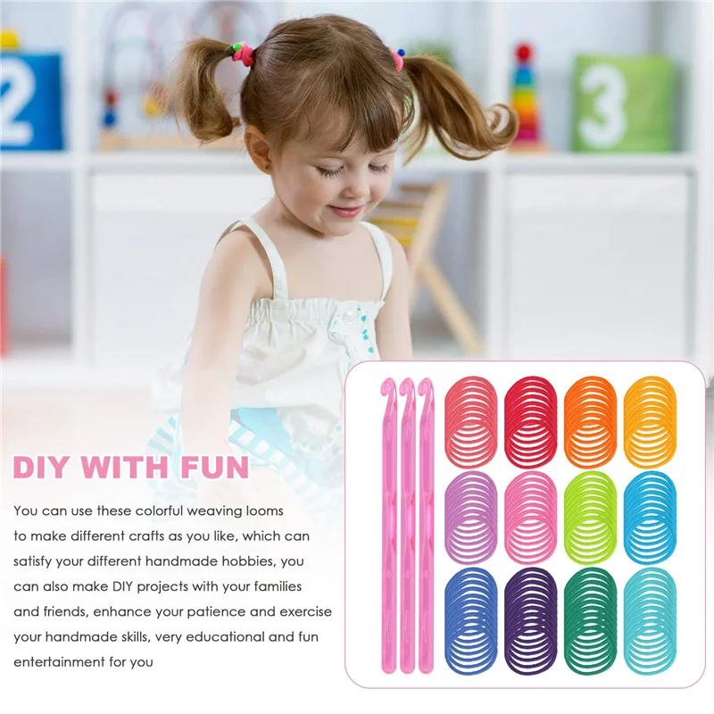 

ABAH-192 Pcs 7 Inches Potholder Loops Weaving Loom Loops Weaving Craft Loops With 12 Colors For DIY Crafts Supplies A