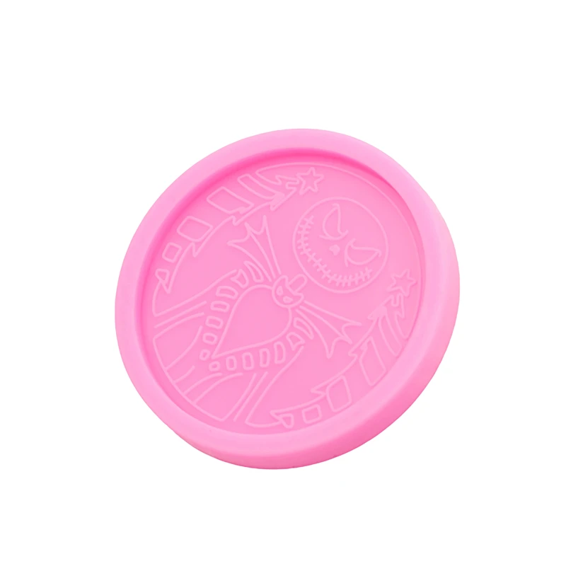 لامعة skellington كابوس قالب من السيليكون لصنع المجوهرات المفاتيح بوليمر كلاي شاكر قالب فندان الشوكولاته قالب من السيليكون