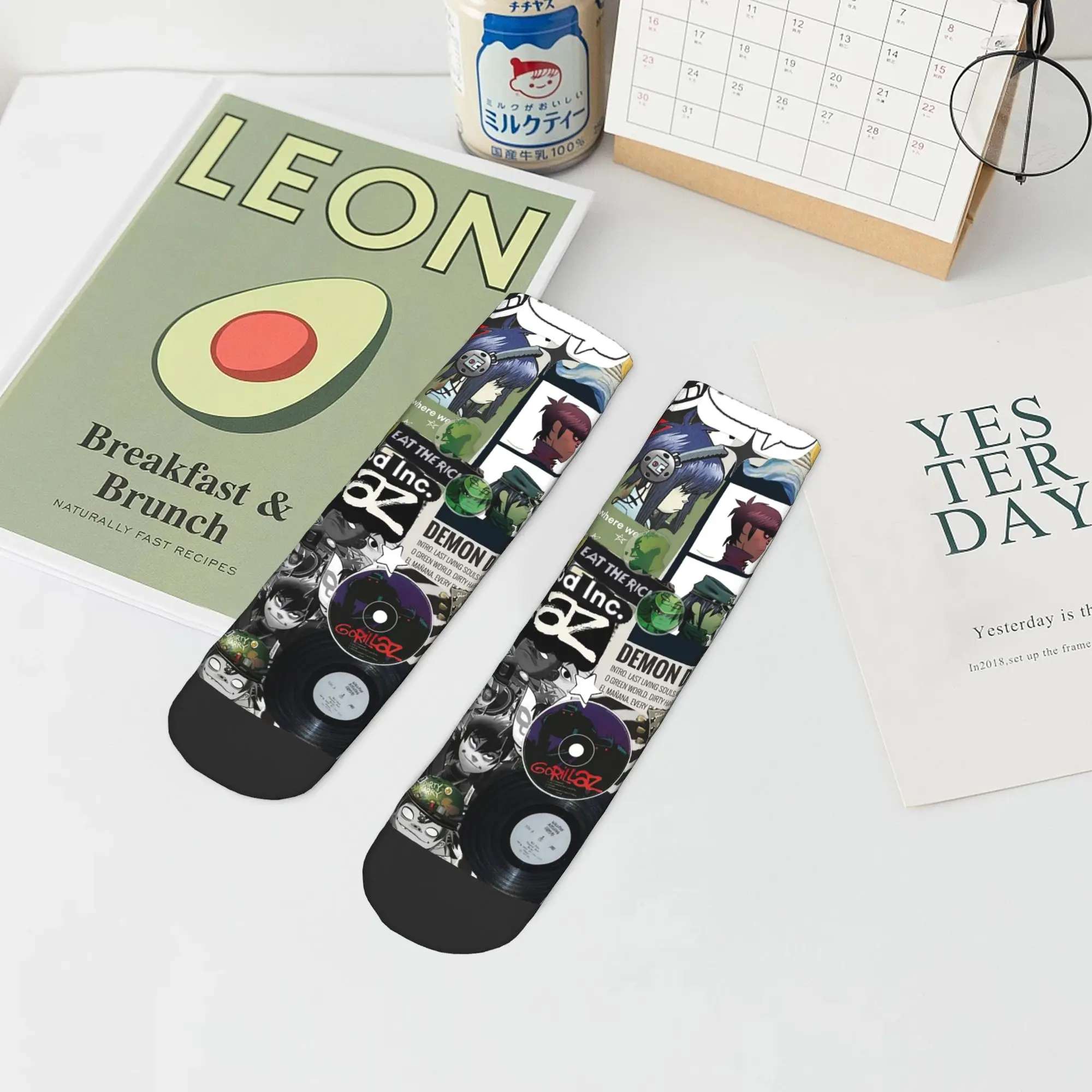 

Носки музыкальной группы Gorillaz, высококачественные чулки в стиле Харадзюку, всесезонные носки, аксессуары для подарков унисекс