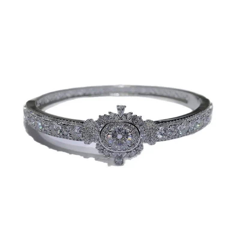 BXINY Luxe Moissanite Open Armbanden 925 Sterling Zilver GRA Gecertificeerde Lab Diamanten Armbanden voor Vrouwen Party Fijne Sieraden Geschenken - afbeelding 2