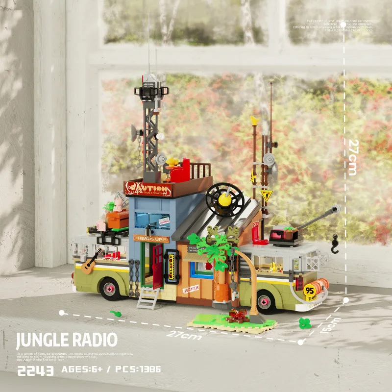 

Loz Mini Diamond Building Block Jungle Broadcast Station Мобильный автомобиль iDEA Строительная кирпичная фигурка Развивающая игрушка для подарка