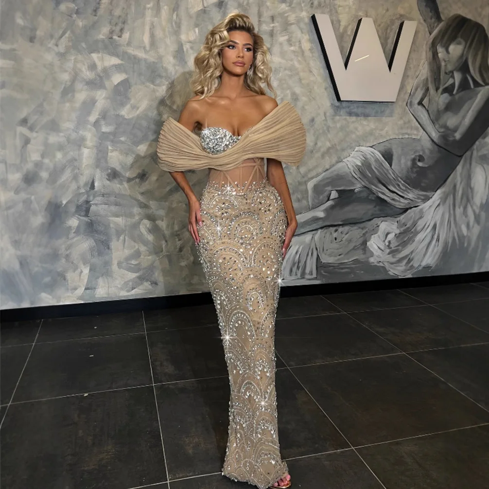 High-defn sexy transparente lantejoulas bordado longo dr vestido de noite estação independente ele noite dr