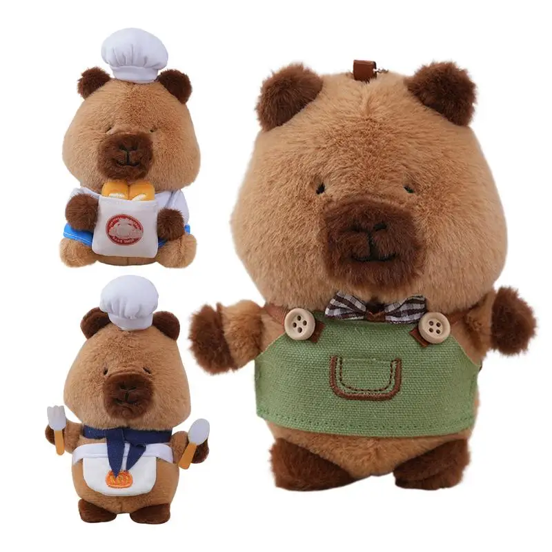 Capybara Plush Keychain Toy Cute Animal Stuffed Toy Keychain Capybara Pendant For Backpack Capybara Charm Keychain For Kids