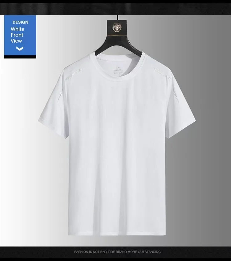 Lauf-T-Shirt, reflektierend, kurzärmelig, Eisseide, schnell trocknend, Sommer, dünn, atmungsaktiv, Fitness-T-Shirt, Sportbekleidung, Sportshirt – Detail 10