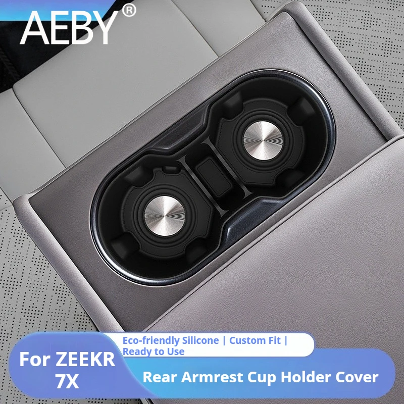

AEBY Car Cup Holder Insert Silicone Liner For ZEEKR 7X 2024 2025 Rear Armrest Anti-Slip Shockproof Mat Interior Accessories