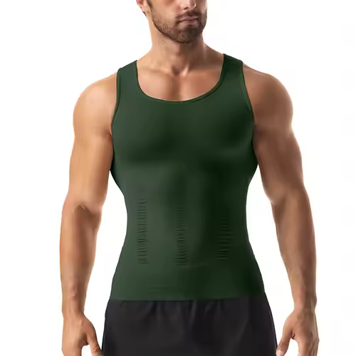 Mens Slimming Body Shaper Vest Shirt Abs Abdomen Slim Gym Workout Tummy Control Compression Tank Top Sleeveless Shapewear - Image 14