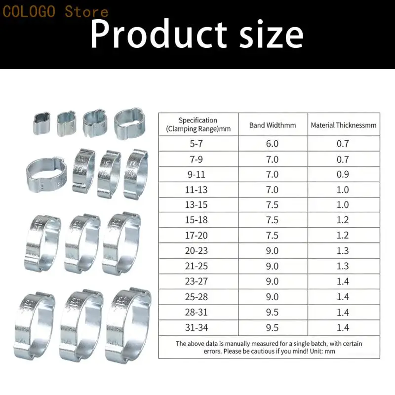 Pack Of 10 Steel 304 Double Ear Hose Clamps Easy to Use for Secure Pipe Fastening In Plumbing & Automotive D0LD