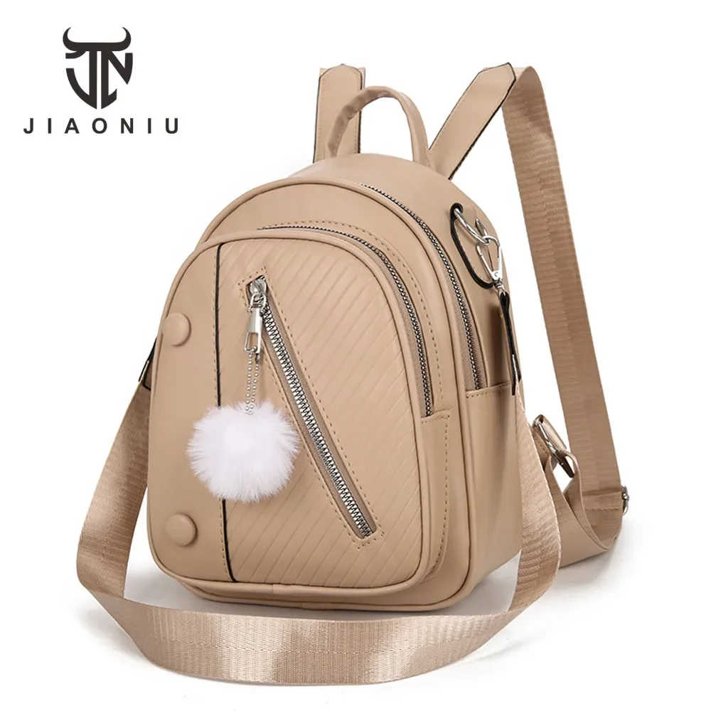 Small Backpack for Teen Girls Fashion Solid Color Backpack Outdoor Leisure Women Mini Backpack Luxury Pu Leather Kawaii Backpack