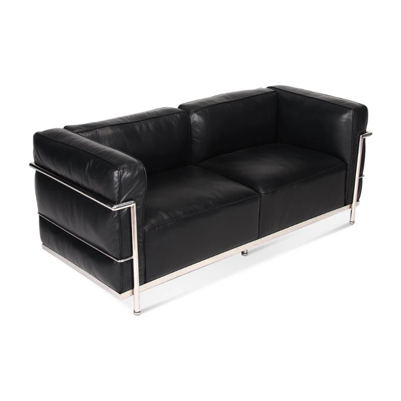 LC3 Le Corbusier Superior Double Leather Down Upholstered Two-seater Sofa High Quality