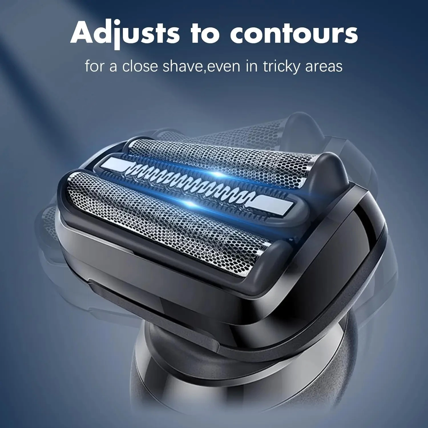 رأس بديل من السلسلة 5/6 53B متوافق مع ماكينة الحلاقة الكهربائية براون 5018s، 5020s، 5031s، 5050cs، 6020s، 6072cc، أسود