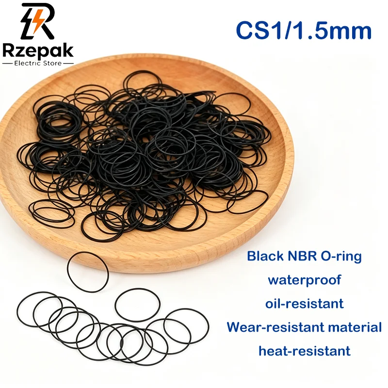NBR Rubber O Ring CS 1/1.5mm Nitrile Round Sealing Gasket Oil Corrosion Resistant Auto Plumbing Water Tap Faucet Seal Washer