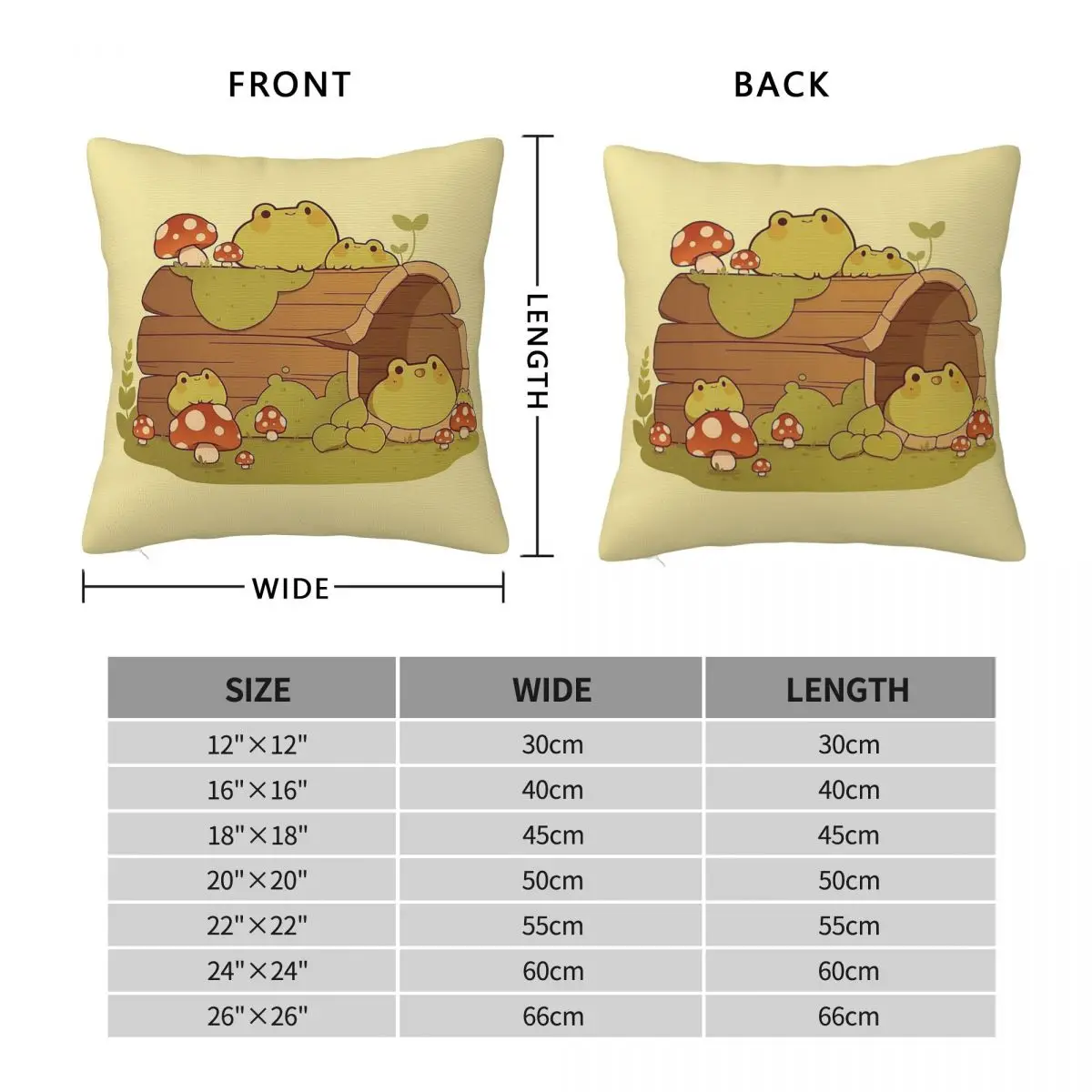 Frogs On A Mossy Log Square Pillowcase Polyester Linen Velvet Creative Zip Decor Pillow Case Home Cushion Cover Wholesale 18