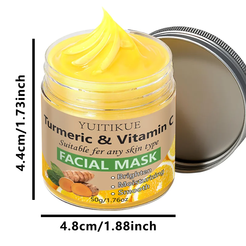 YUITIKUE 50g Kurkuma & Vitamin C Aufhellende Feuchtigkeitsmaske für Tägliche Hautpflege - Gesichtsmaske – Detail 10