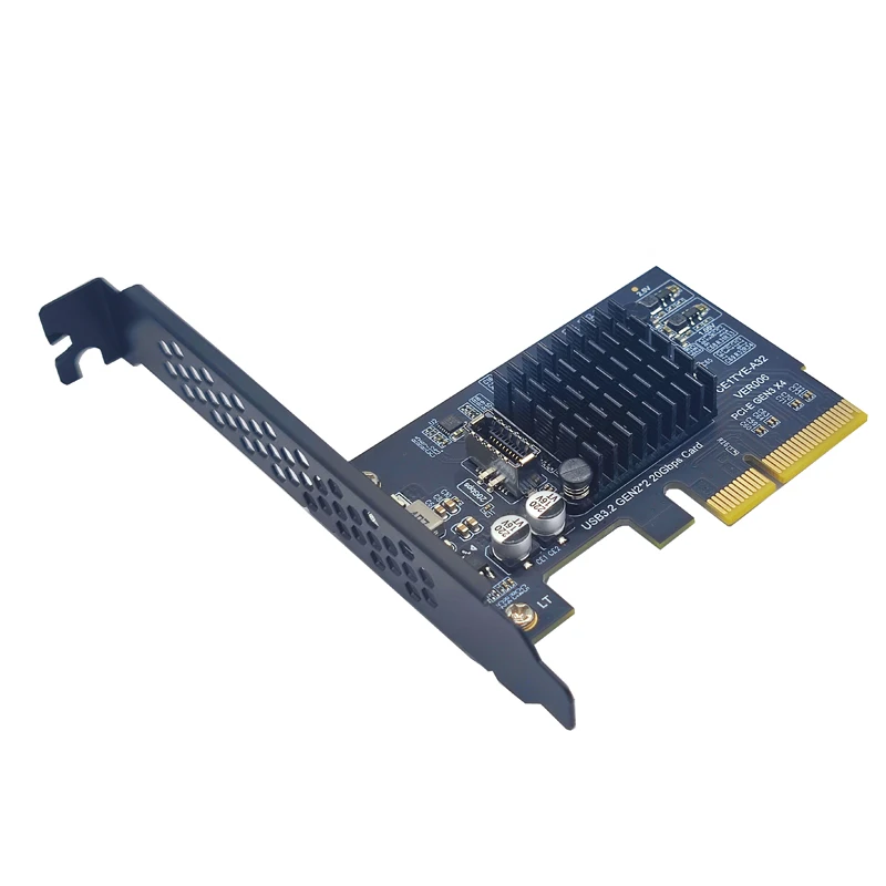 PCI-E USB 3.2 GEN2*2 20Gbps TYPE E Expansion Card PCI Express 3.0 X4 to TYPE-E Adapter SATA Power for PC Front Panel USB C Riser