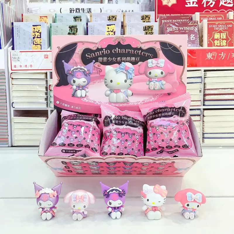 

Новый Sanrio Cute Sweet Bud Girl Cute Bean Cartoon Hello Kitty My Melody Blind Box Ornament Kuromi Детская игрушка Подарок на день рождения