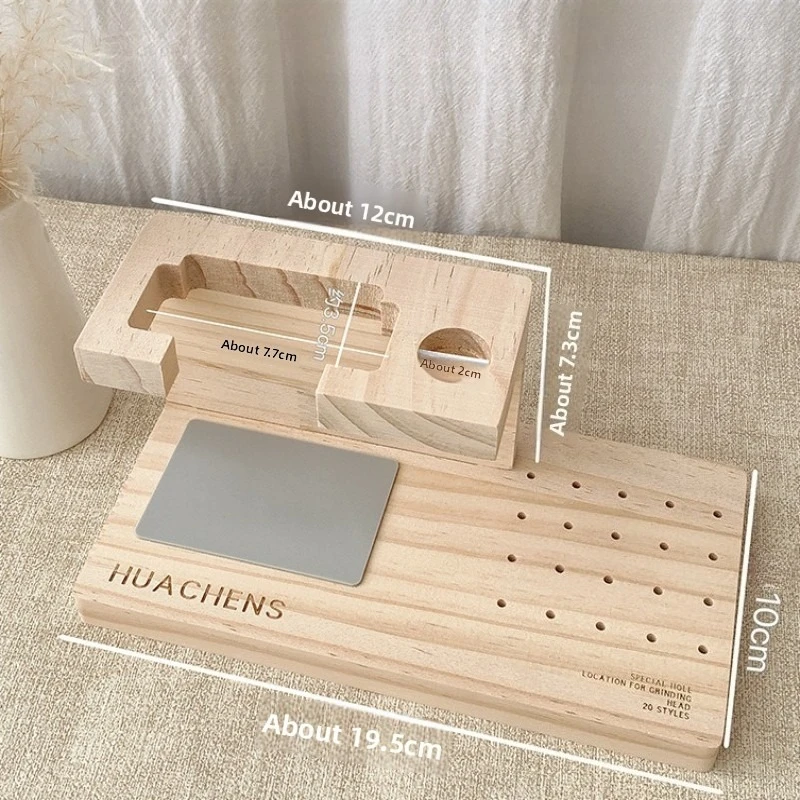 Wooden Nail Drill Storage Rack Integrated Grinding Head Box Organizer Special for Nail Salon Manicure Tool Storage - view 6