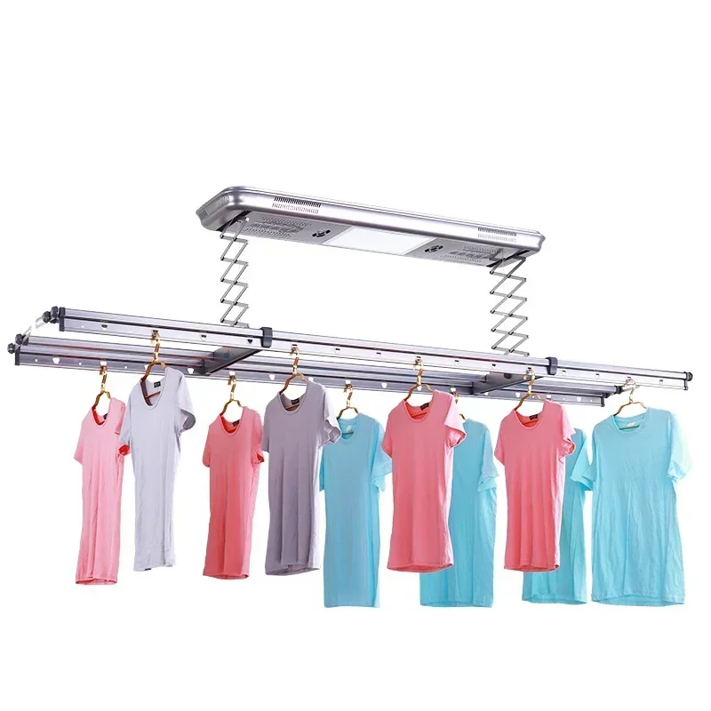 Automation Drying Rack Lifting Electric Cloth Laundry Hanger Electric Ceiling Clothes Drying Rack